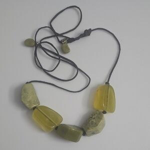 Elegant Yellow and Green Beaded Necklace